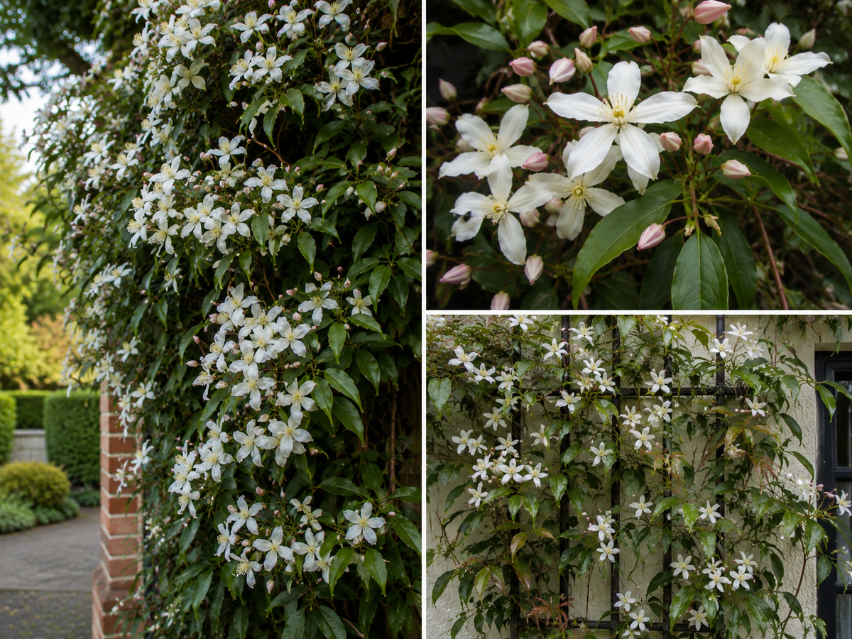Clematis armandii ‘Snowdrift’